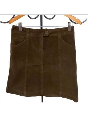 H&M Olive Green Corduroy Skirt Size 8 NWOT Dark Academia Preppy
